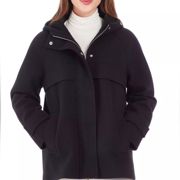 Nine West Jackets & Blazers - 🖤 NWT Nine West Hooded Duffle Jacket Black Size XL